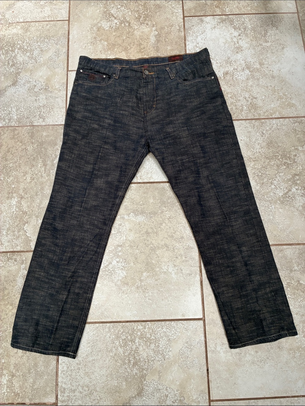 Tre Vero Men's Bootcut Jeans in Dark Blue Denim